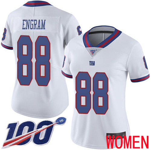 Women New York Giants #88 Evan Engram Limited White Rush Vapor Untouchable 100th Season Football NFL Jersey->women nfl jersey->Women Jersey